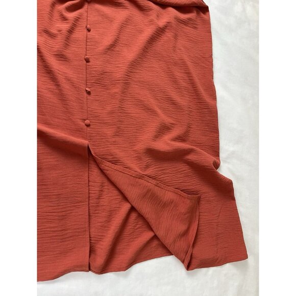Näif‎ Women's Maxi Dress Button Front Coral Short Sleeve 1X - Picture 6 of 8